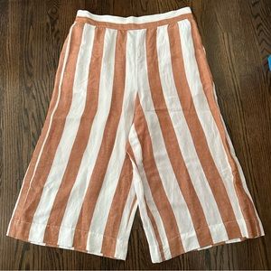 Madewell Wide-Leg Striped Pants in White and Rust